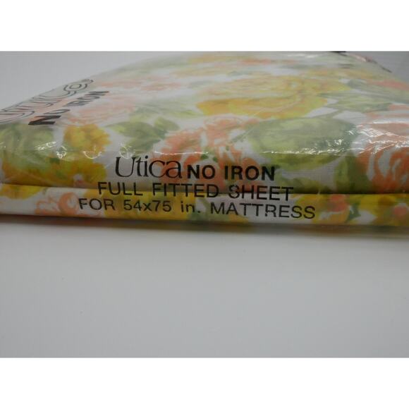 VTG Retro JP Stevens Utica Angeleen Floral Full Size Flat Sheet No Iron Percale - Picture 5 of 8